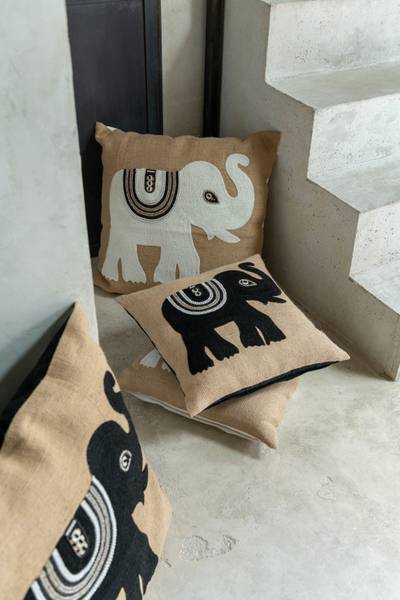 Kissen Coco Ethnic Beige - Textil - 60 x 12 x 60 cm