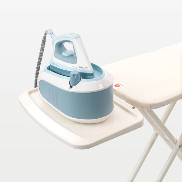 Bügelbrett B Blau - Strukturstoff - 46 x 163-96 x 8 cm
