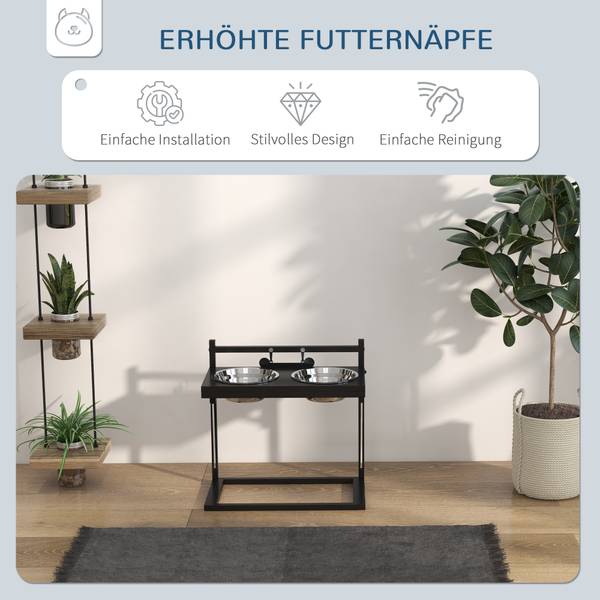 Futterschüssel D08-057V00BK Braun - Metall - 22 x 39 x 41 cm