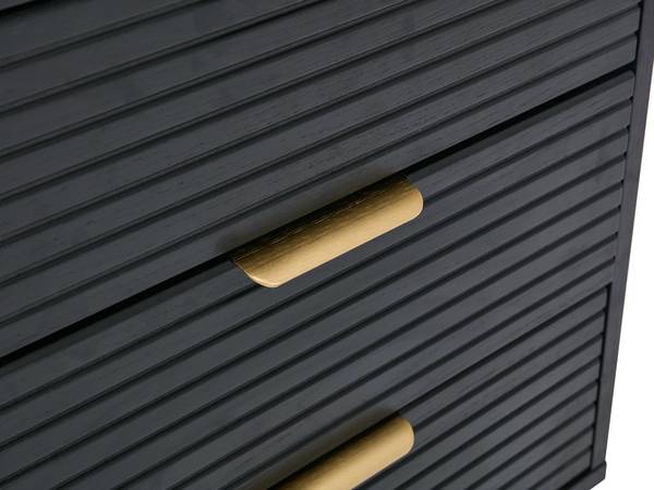 Sideboard SIRIOLA Schwarz - Gold - Holz teilmassiv - 40 x 75 x 160 cm