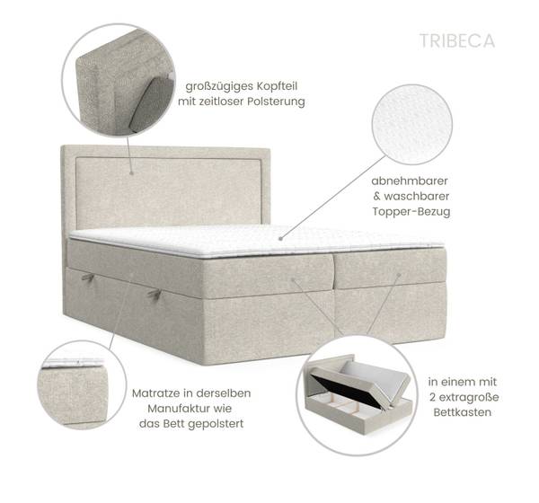 Boxspringbett Tribeca II Taschenfeder Liegefläche Breite: 120 cm