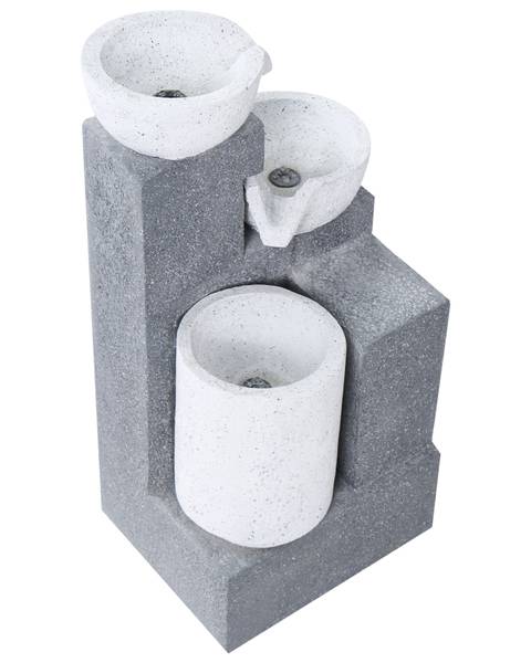 Gartenbrunnen NAGAMI Grau - Harz - 30 x 62 x 25 cm