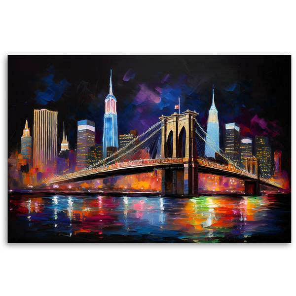 Wandbild stadt abstraktion brücke new 60 x 40 cm