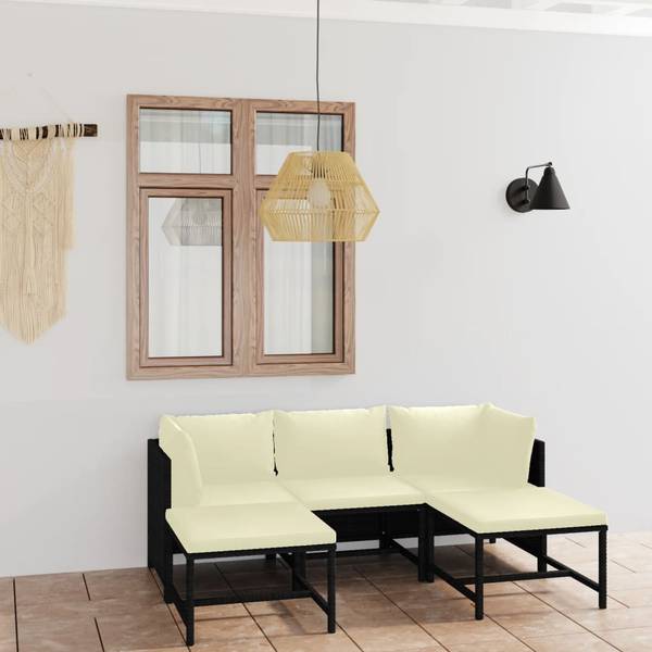 Garten-Lounge-Set 3009676-8 5-teilig Schwarz - Weiß