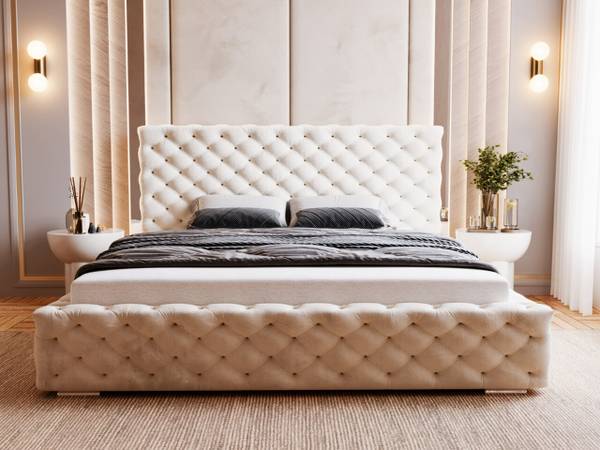 Polsterbett ASTRA Beige - Bronze - Liegefläche Breite: 200 cm