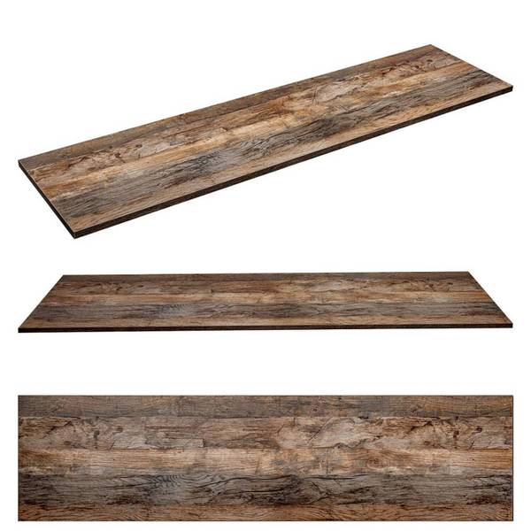 Badmöbel-Set PUEBLA-56-123 6er-Set Braun - Holzwerkstoff - 140 x 63 x 46 cm