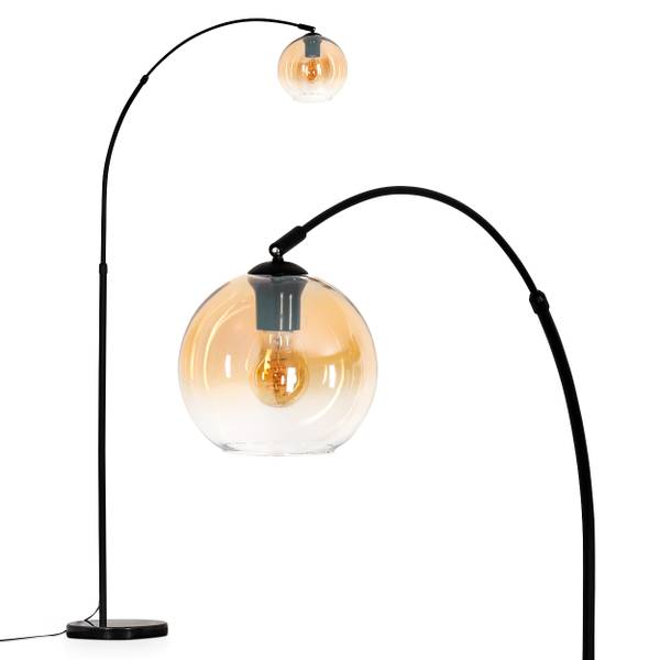Stehlampe Cesaro Gelb - Aluminium - Klarglas - Marmor - 101 x 185 x 72 cm