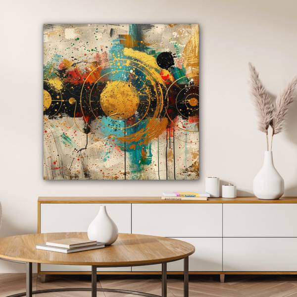 TABLEAU SUR TOILE Cercles 90 x 90 cm