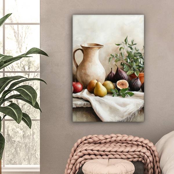 TABLEAU SUR TOILE Fruits Marron - Coton - 60 x 90 x 2 cm