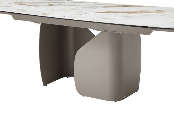Esstisch CAMUVO Weiß - Keramik - Glas - 220 x 75 x 90 cm