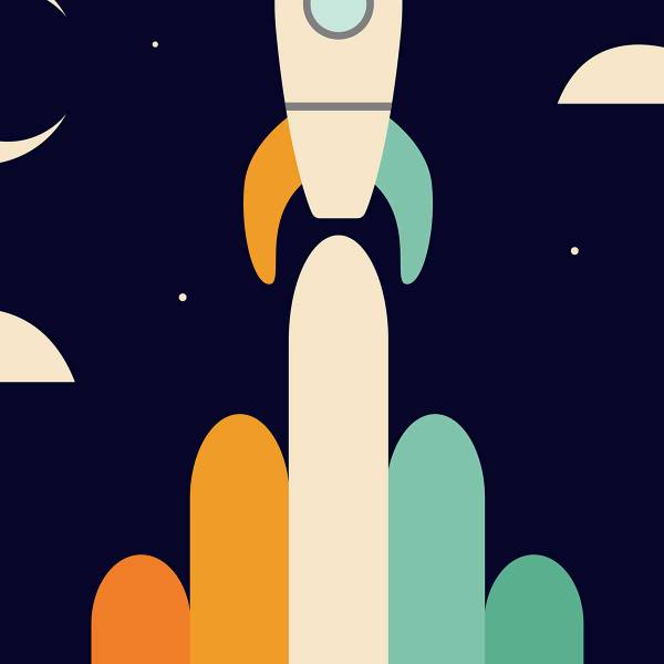 Tableau enfant astro up 80 x 80 cm