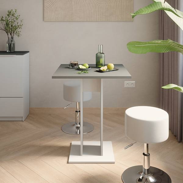 Ensemble de table à manger Repose 55738 Gris - Blanc - Polyacrylique - 65 x 78 x 65 cm