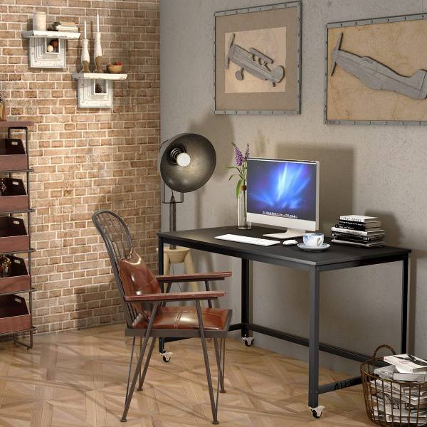 Schreibtisch Mobile Schwarz - Holzwerkstoff - Metall - 60 x 75 x 120 cm