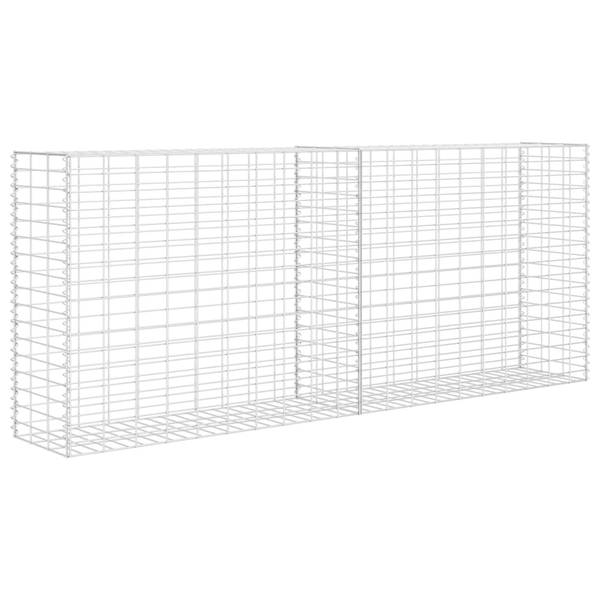 Gabione X7728 Silber - Metall - 30 x 200 x 85 cm