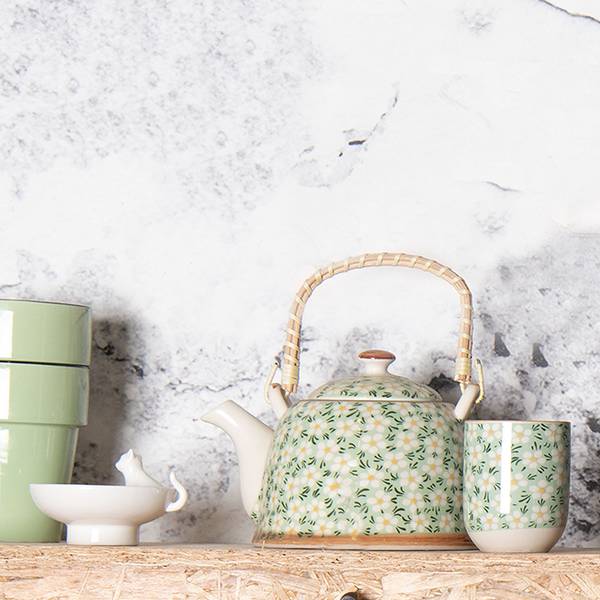 Teekanne mit Filter 2718 Grün - Keramik - 14 x 12 x 18 cm