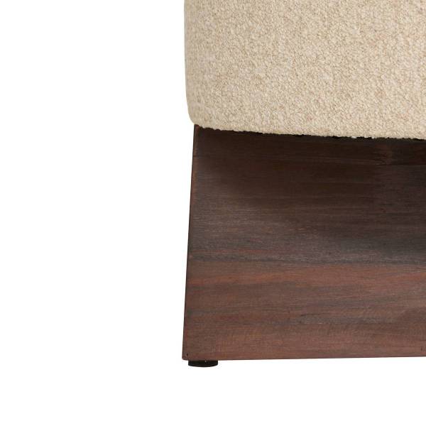 Sitzpuff KAYAN Beige - Massivholz - 50 x 30 x 50 cm