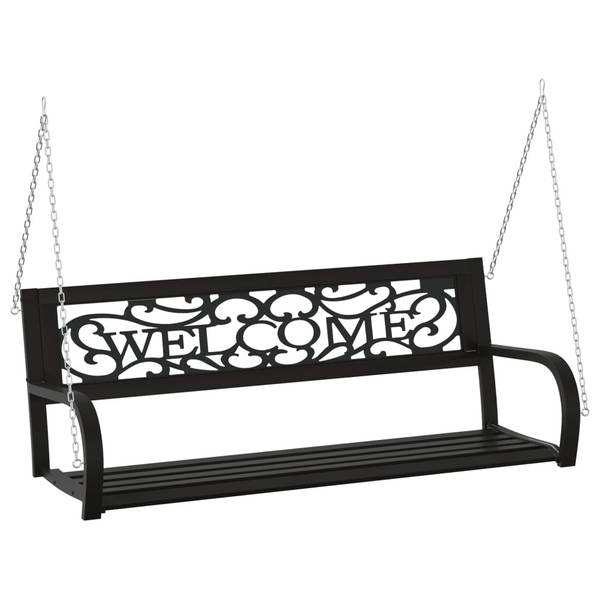 Hollywoodschaukel 317143 Schwarz - Stahl - 125 x 42 x 54 cm