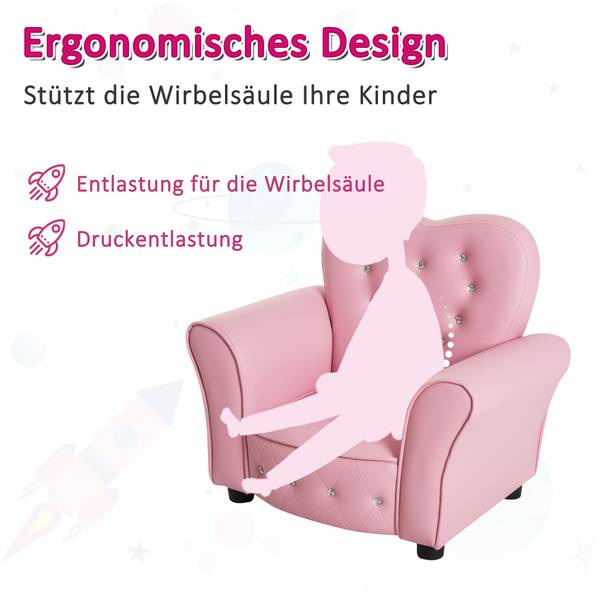 Kindersessel Prinzessin 310-025 Pink - Kunststoff - 42 x 49 x 59 cm