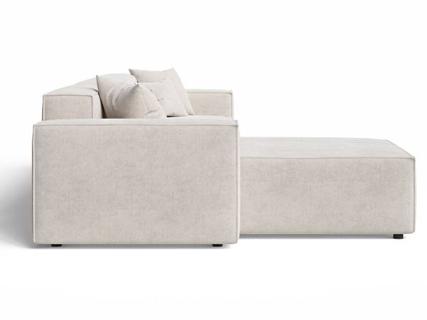 Ecksofa ARIZONA Beige - Armlehne beidseitig montierbar - Ecke davorstehend links - Ottomane davorstehend links