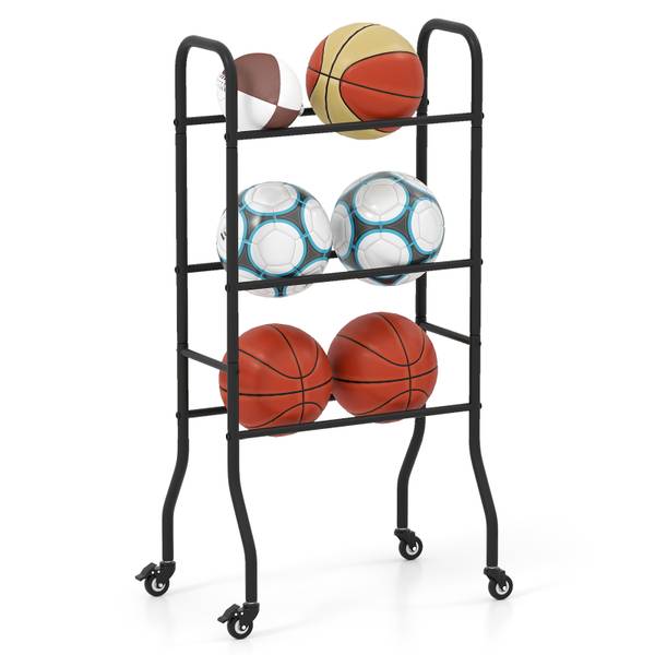 3-stufiges Ballständer 95038471 Schwarz - Metall - 52 x 110 x 37 cm