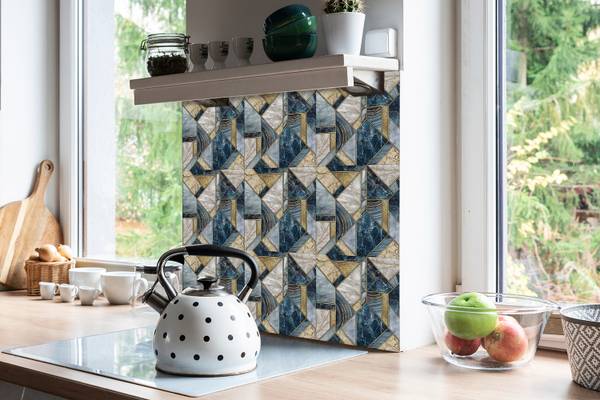 Selbstklebende Fliesen (9 St.) Geometrie Polyester PVC - 30 x 30 x 0 cm