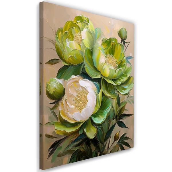 Wandbild gemalte blumen pfingstrose 40 x 60 cm