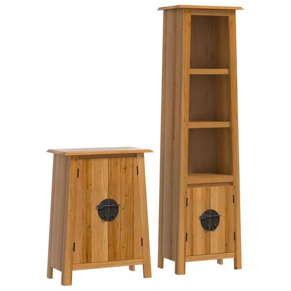 Badmöbel 3223461 2-teilig Braun - Kiefer - 48 x 170 x 32 cm
