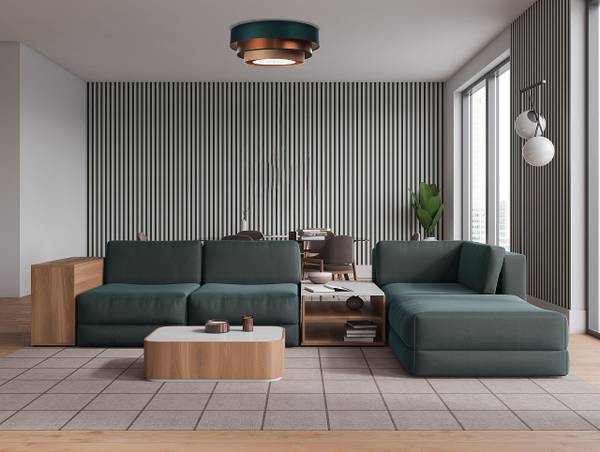 Deckenleuchte Triniti Elegant Beige - Kupfer - Dunkelgrün