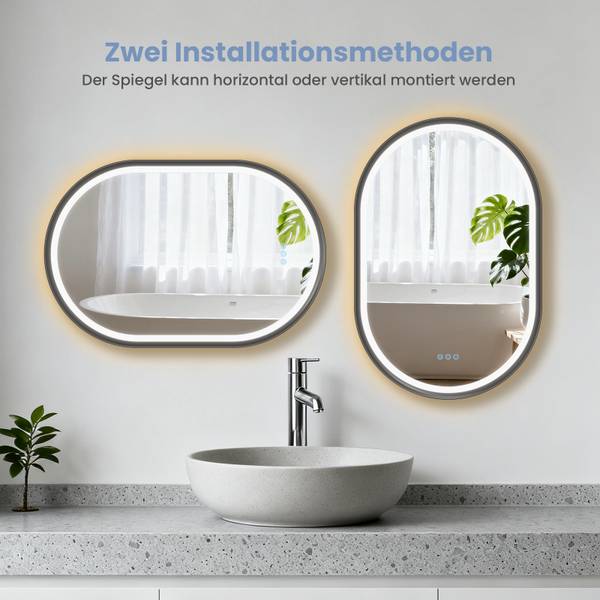 Wandspiegel GARDES LMR1196CS Schwarz - Glas - 90 x 60 x 4 cm