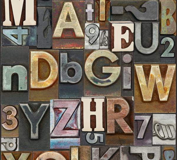 Selbstklebende Tapete Type Collage Braun - Mischgewebe - Vinyl - 35 x 250 x 1 cm