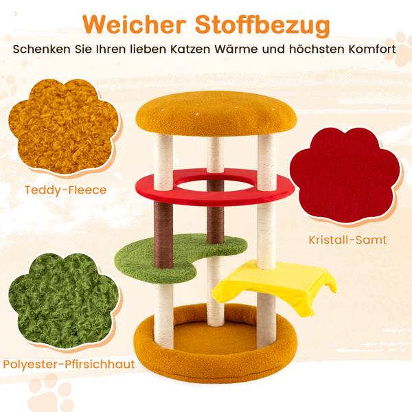 Kratzbaum BH32591 Orange - Holzwerkstoff - 60 x 106 x 60 cm