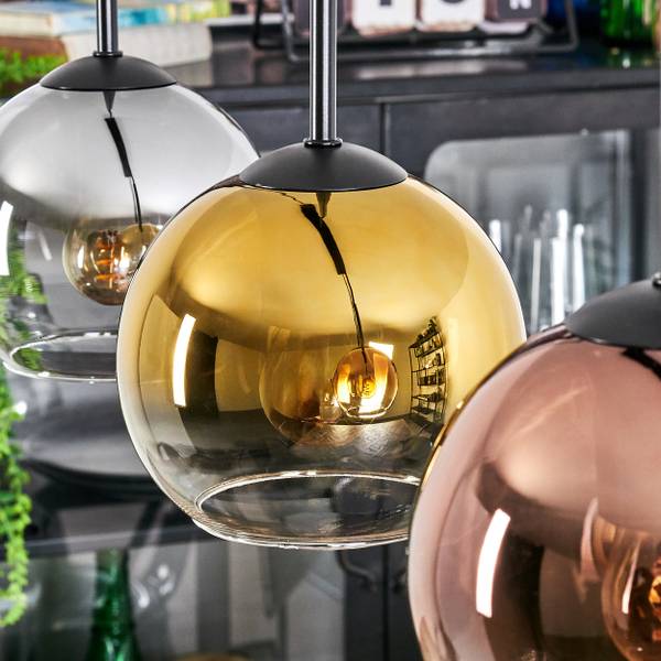 Pendelleuchte Cesaro Gold - Grau - Metall - 10 x 148 x 92 cm