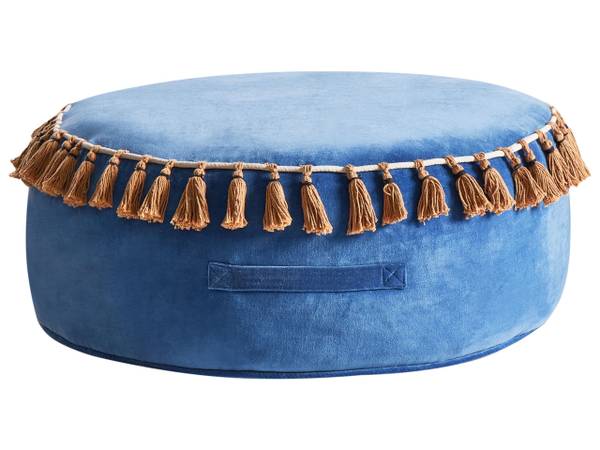 Poef GOTHA blauw - bruin - textiel - 60 x 25 x 60 cm