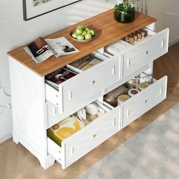 Sideboard Malia Braun - Weiß - Stahl - 120 x 76 x 40 cm