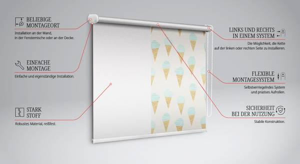 Verdunkelungsrollo GLACIES 60 x 140 cm