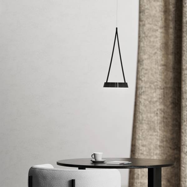 Akku-Pendelleuchte Mahina Hochglanz Schwarz