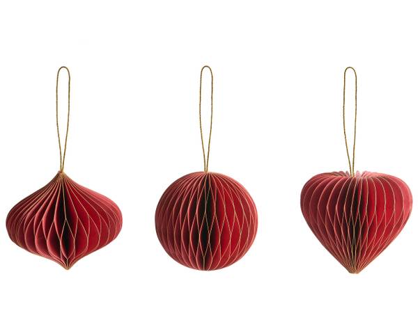 Weihnachtsbaumkugeln SUSA Rot - Papier - 12 x 10 x 12 cm