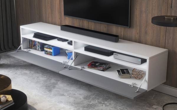 TV-Lowboard REDNAW Grau - Weiß