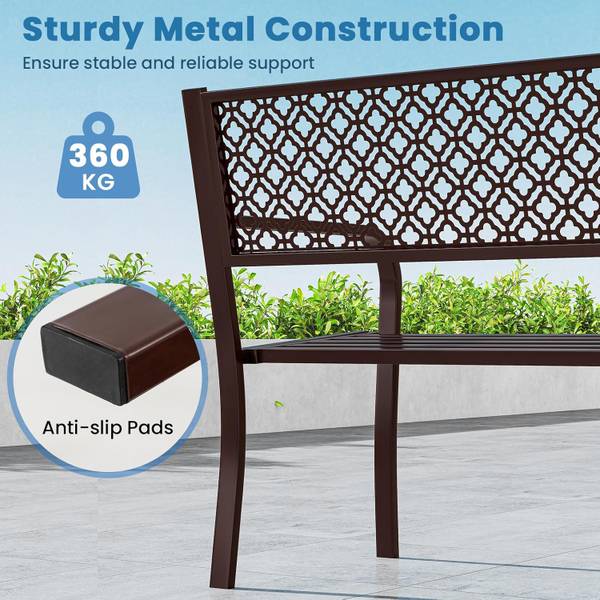 Gartenbank ZB34318SPDE Braun - Metall - 59 x 82 x 127 cm