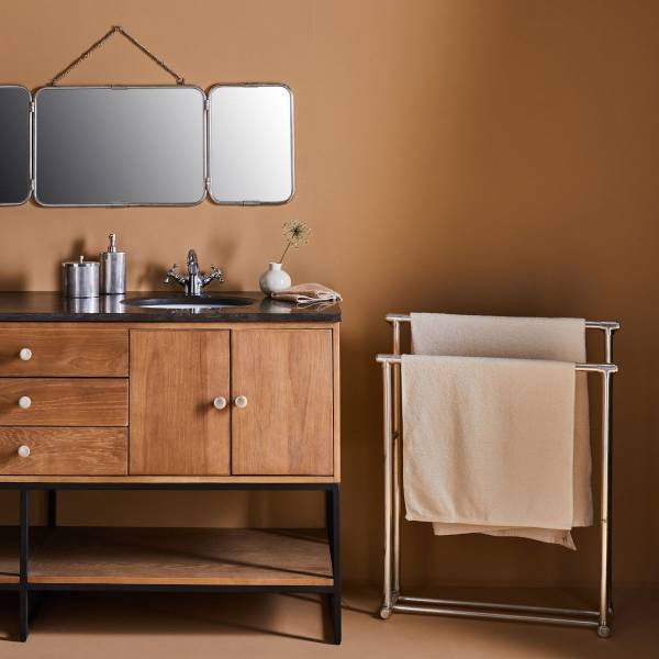 Baumwollbox DURAND Silber - Metall - 12 x 14 x 8 cm