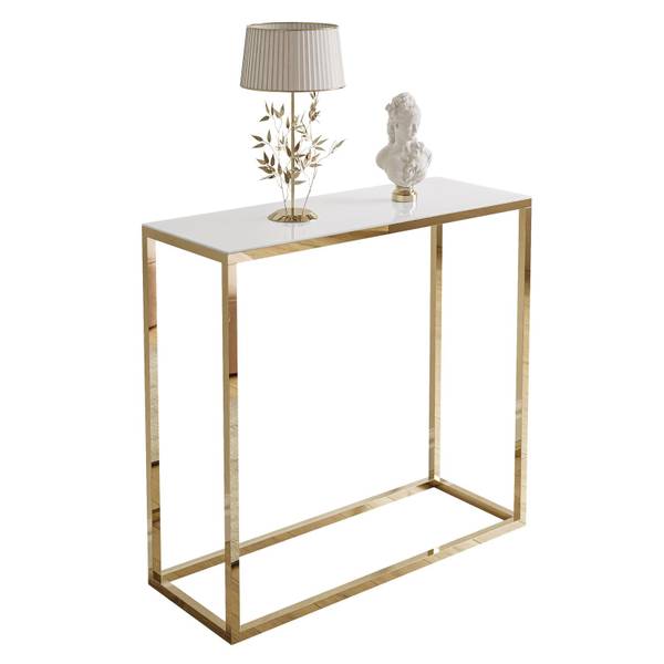 Konsole MODERN 80 GLAS Weiß - Glas - 80 x 79 x 30 cm