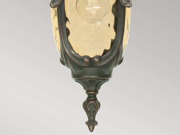Pendelleuchte Outdoor Jugendstil, Ø19cm Braun - Farbglas - 19 x 54 x 19 cm