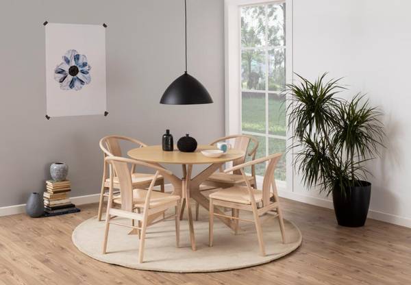 Table à manger Duffy Marron - En partie en bois massif - 105 x 75 x 105 cm