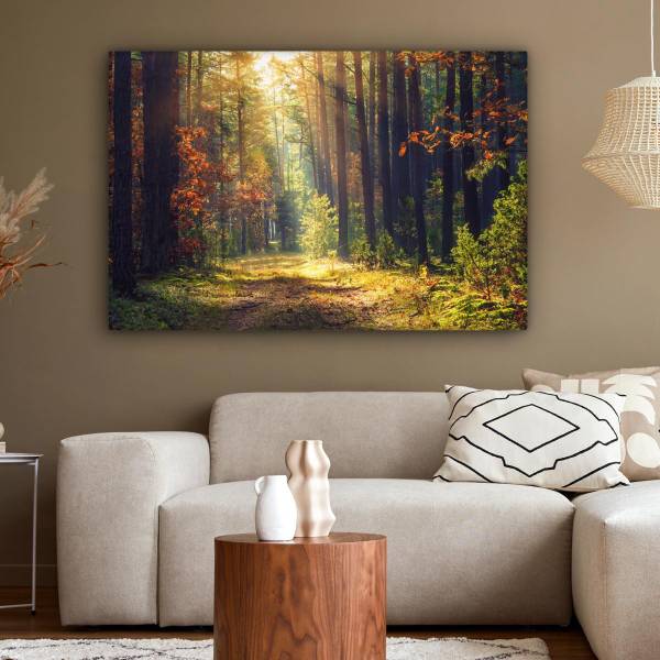 CANVAS SCHILDERIJ Bospad 120 x 80 cm