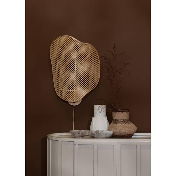 Wandlampe Kinabalu Braun - Bambus - Holzwerkstoff - 40 x 50 x 50 cm