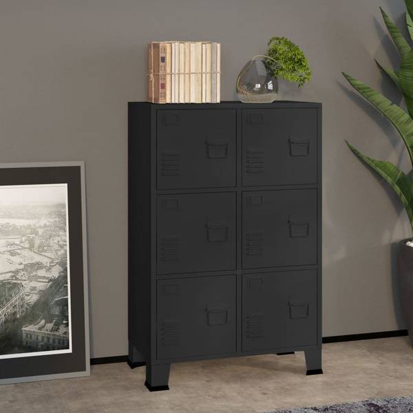 Aufbewahrungsschrank 3000144 Schwarz - Höhe: 115 cm