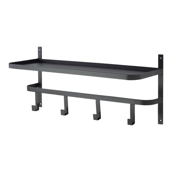 Wandgarderobe Shelf Schwarz - Eisen - 22 x 62 x 27 cm