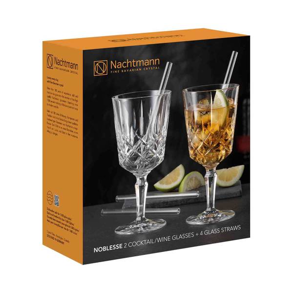 Cocktailgläser Glashalm Noblesse 2er Set Kristallglas - 9 x 19 x 9 cm