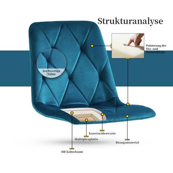 Chaise de salle à manger VICKA Bleu