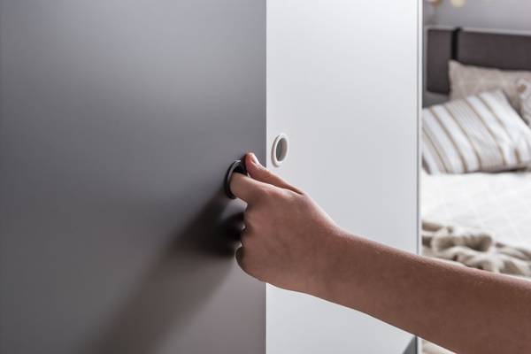 2-türiger Kleiderschrank CONCEPT Schwarz - Dunkelgrau - Hellgrau - Weiß